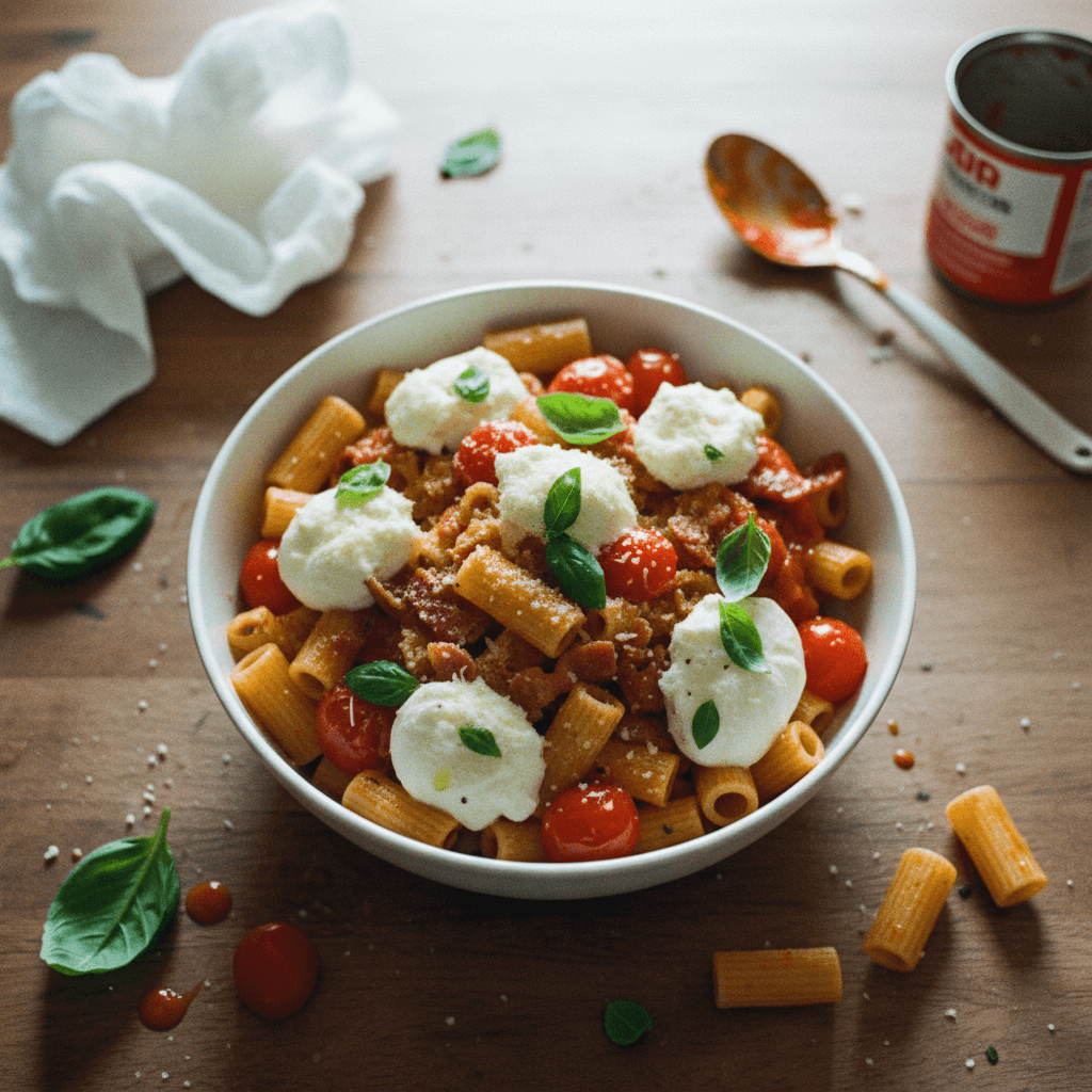Pancetta Burrata Tomato Pasta