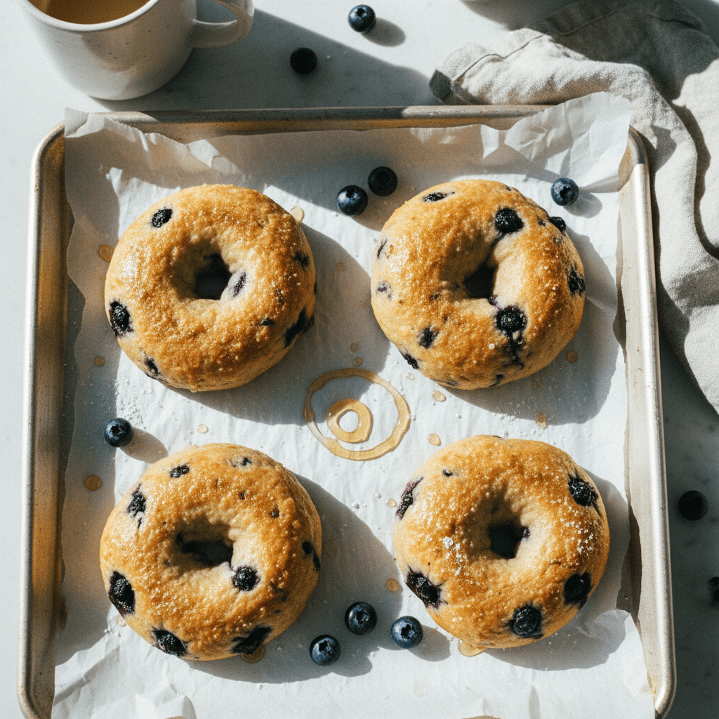 Cottage Cheese Blueberry Breakfast Bagels