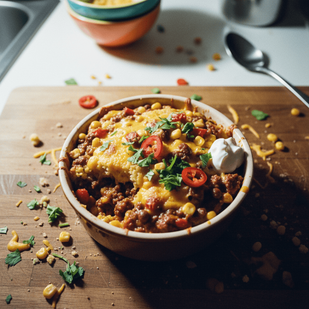 Chili Cheese Cornbread Casserole