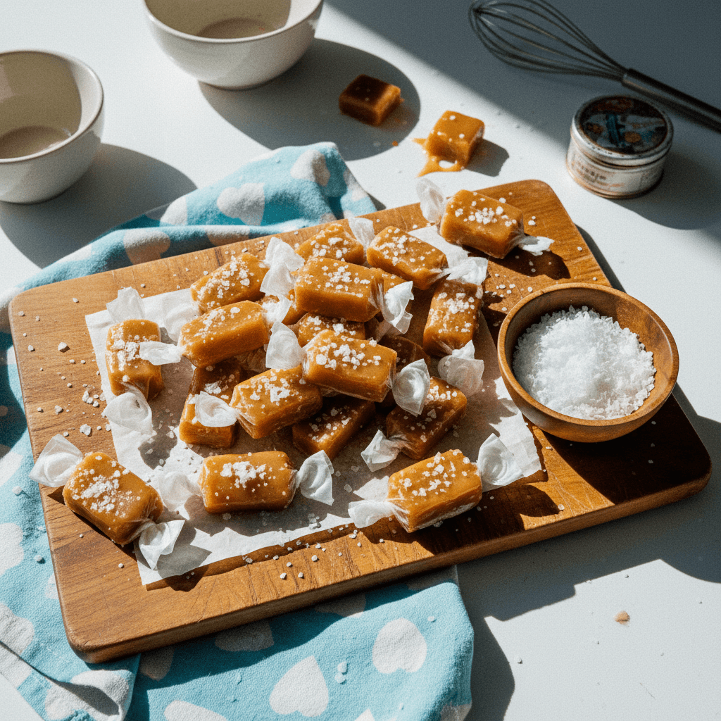 Soft, Buttery Homemade Caramels with Flaky Sea Salt