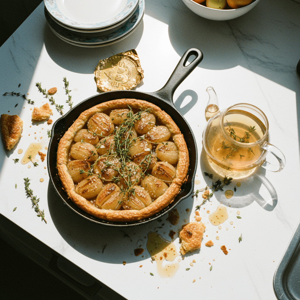 Caramelized Shallot Tarte Tatin with Thyme Infusion
