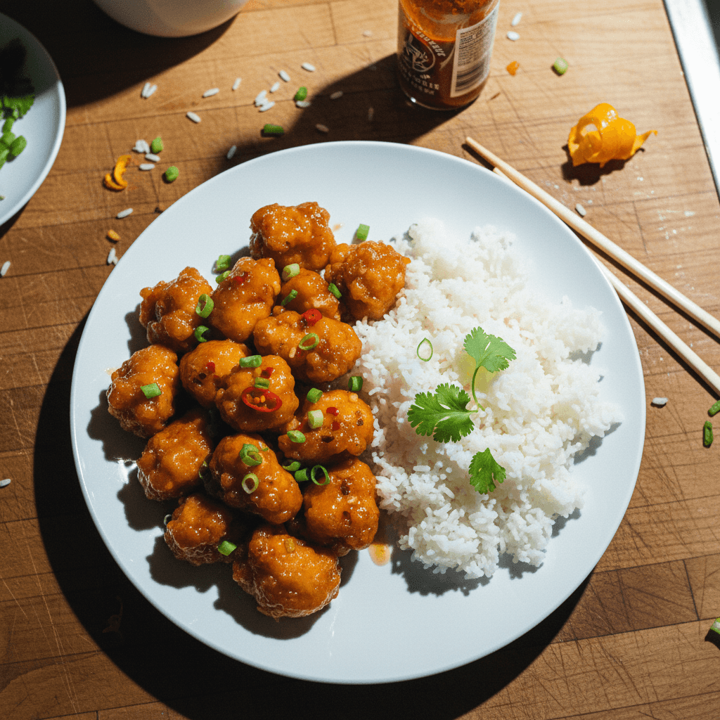 Trader Joe's Orange Chicken with Jasmine Rice