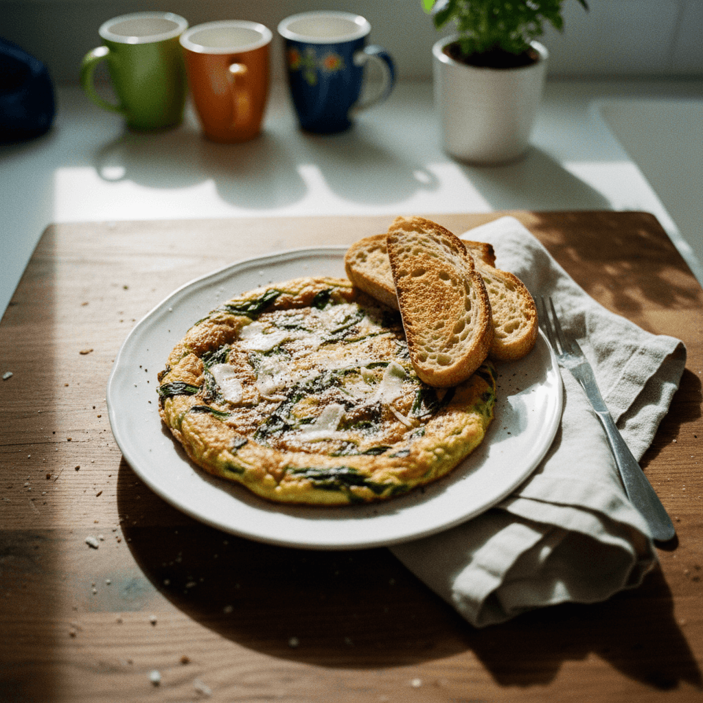 Wild Garlic and Parmesan Frittata