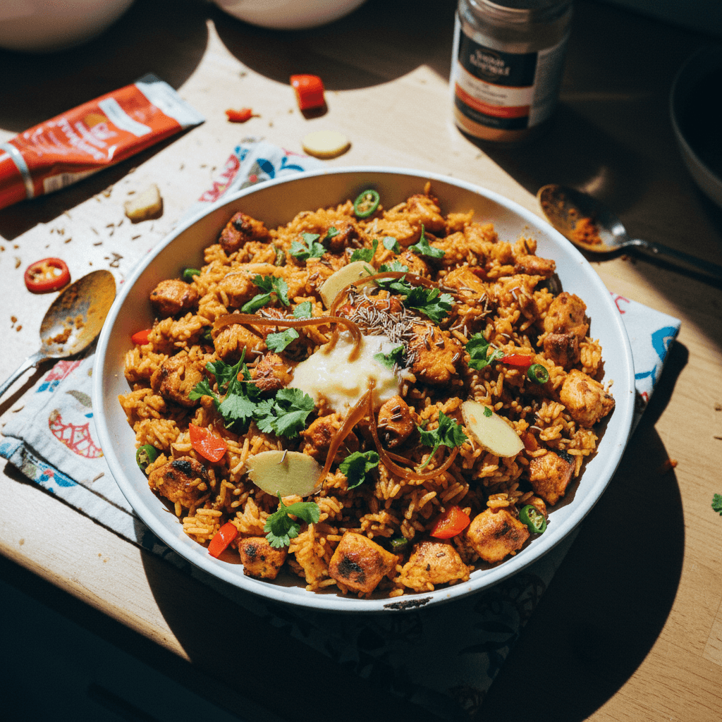 Tandoori Chicken Style Fried Rice