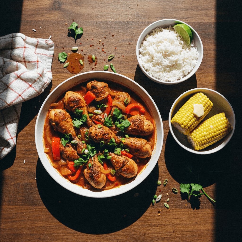 Chicken Stew with Bell Peppers and Onions