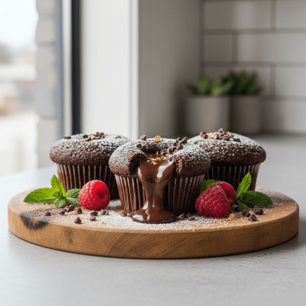 Chocolate Lava Eruption Cupcakes with Rainbow Sprinkles