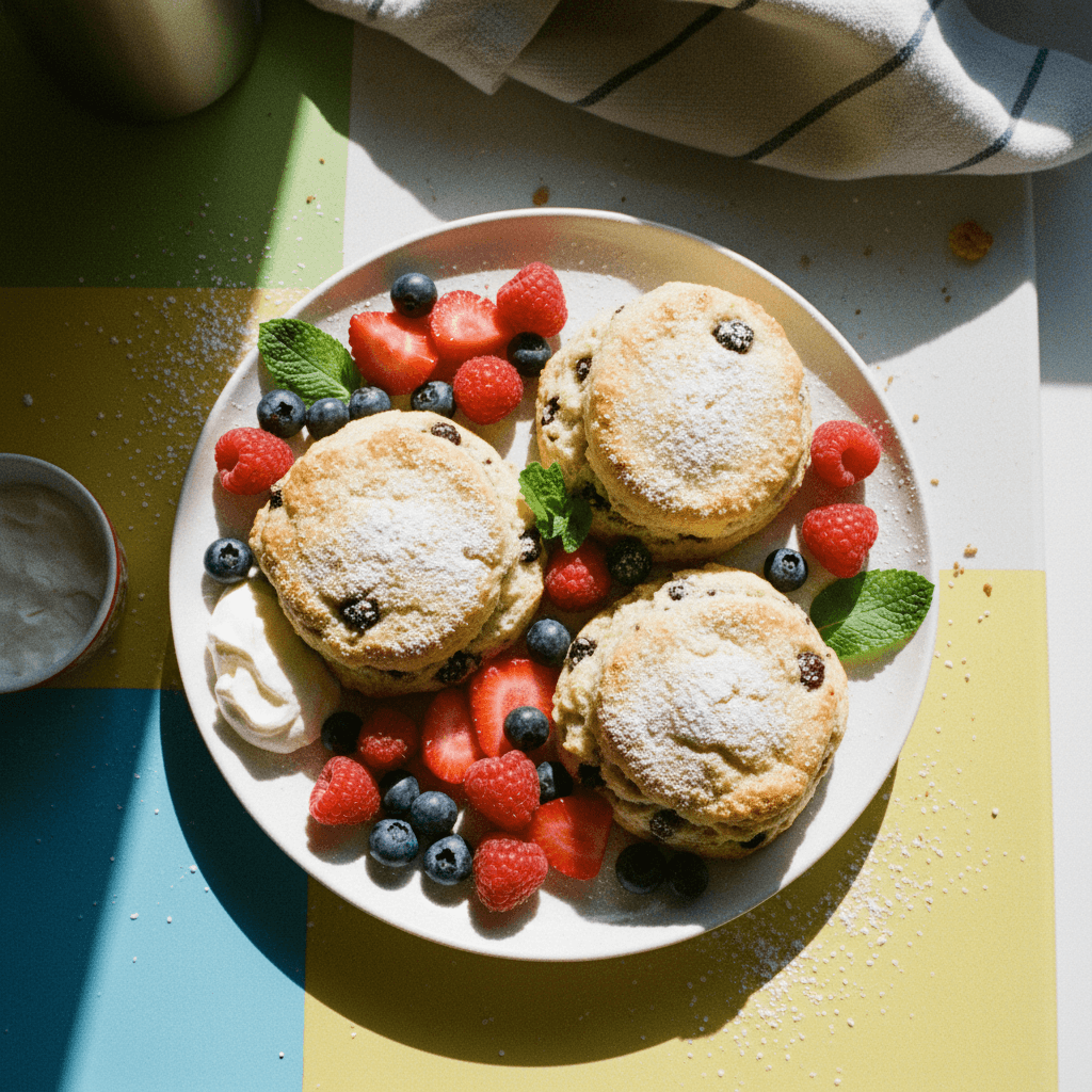 Vanilla Bean Scones with Fresh Berries