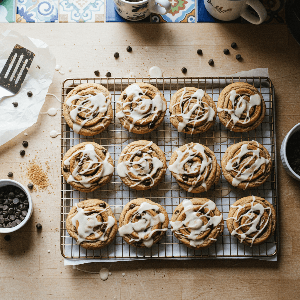 Cinnamon Roll Chocolate Chip Cookies