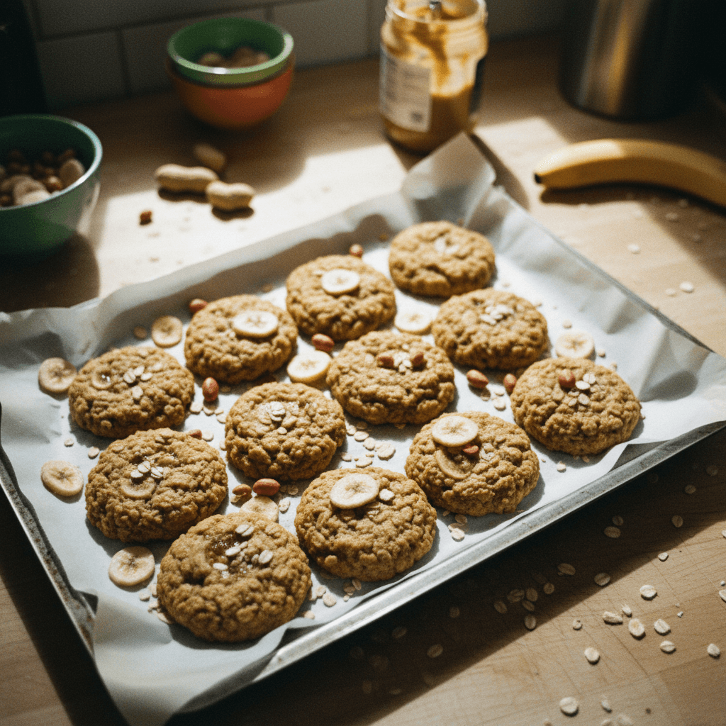 Banana Peanut Butter Oat Cookies (Naturally Sweetened)