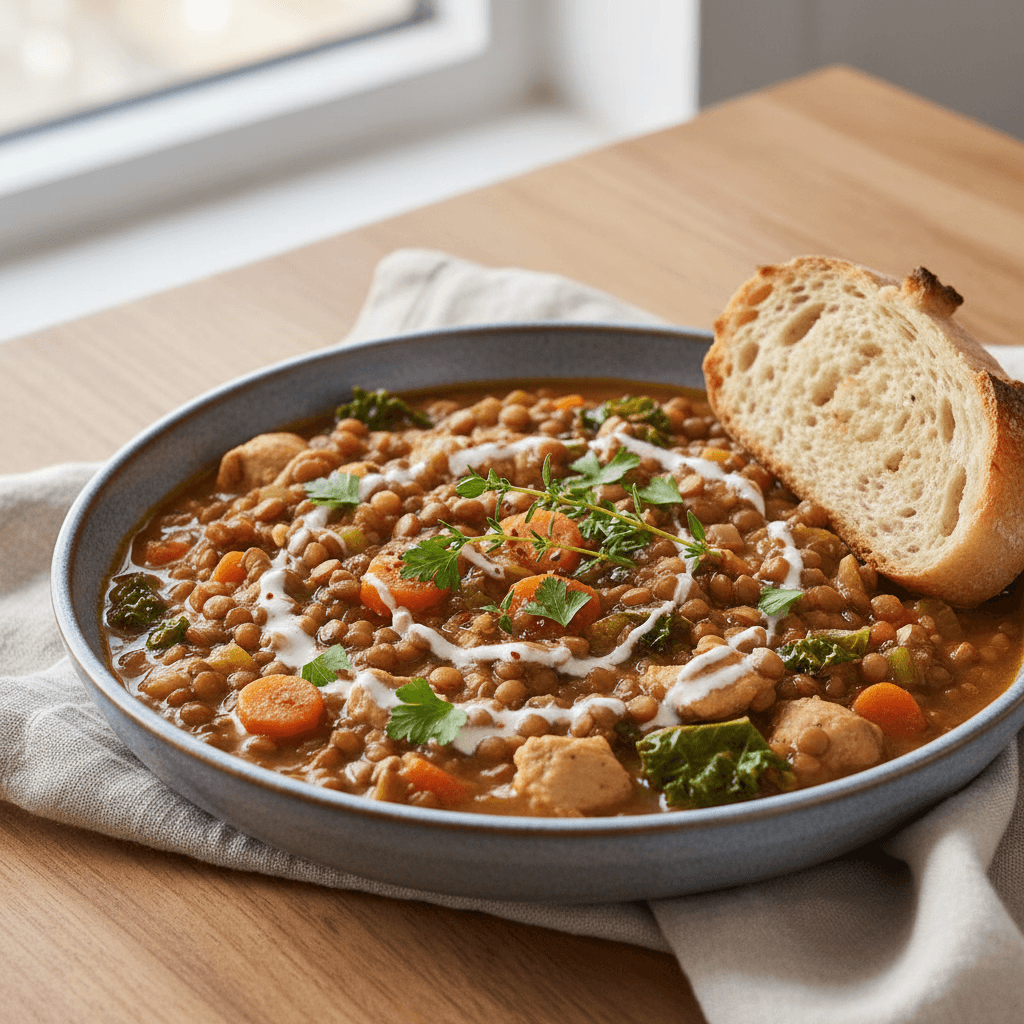 Hearty Chicken Lentil Stew