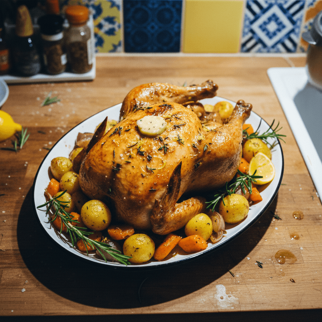 Herb Butter Roasted Chicken and Veggies
