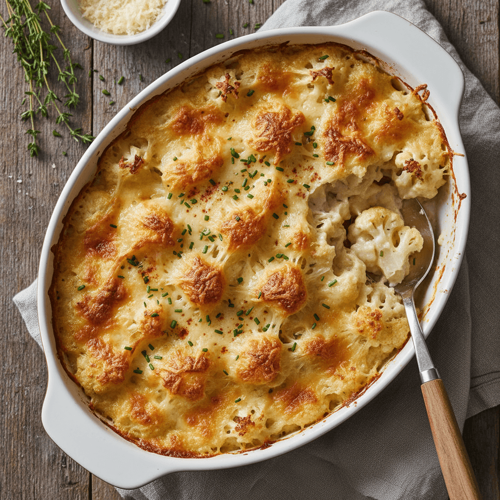 Creamy Gruyere Cauliflower Gratin