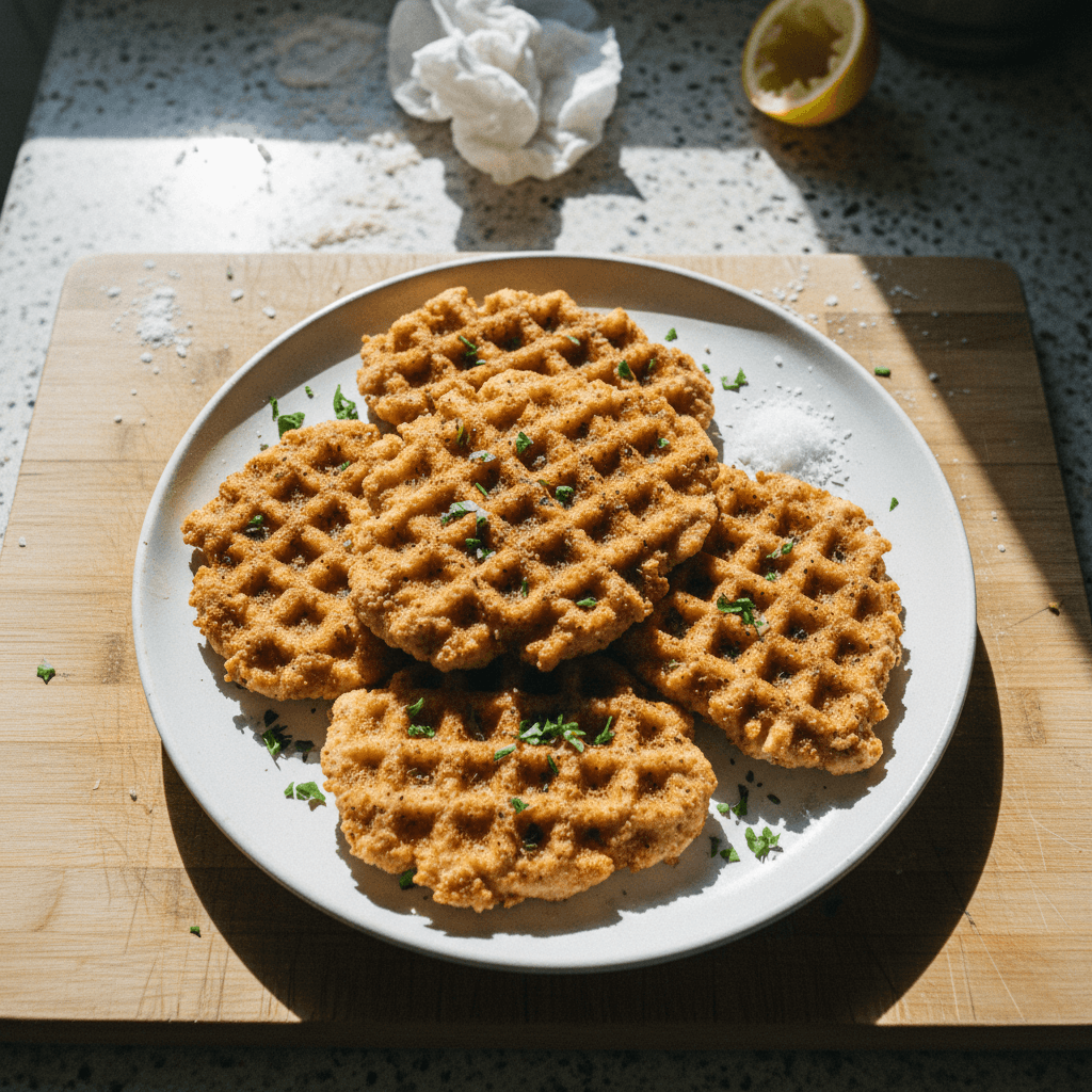 Crispy Waffle-Cut Chicken Cutlets