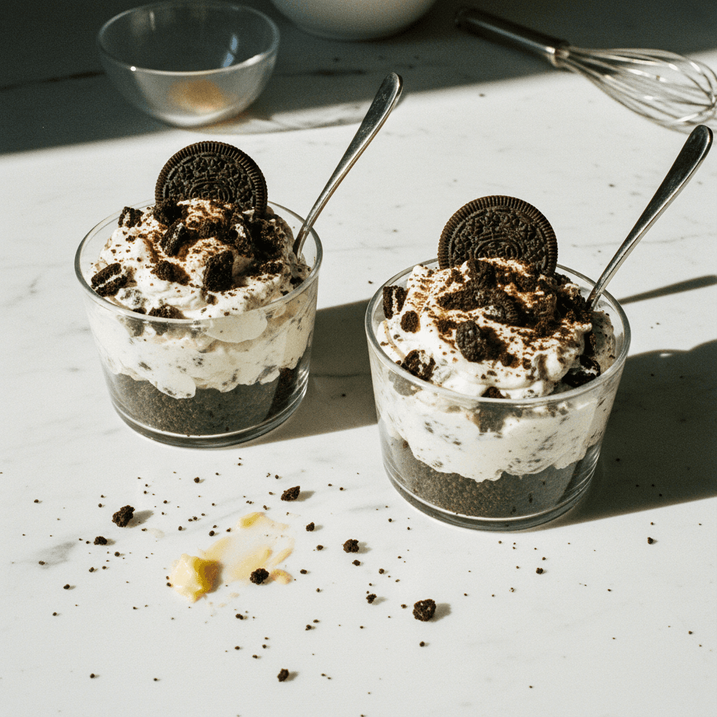 5 Ingredient No Bake Oreo Cheesecakes for Two!