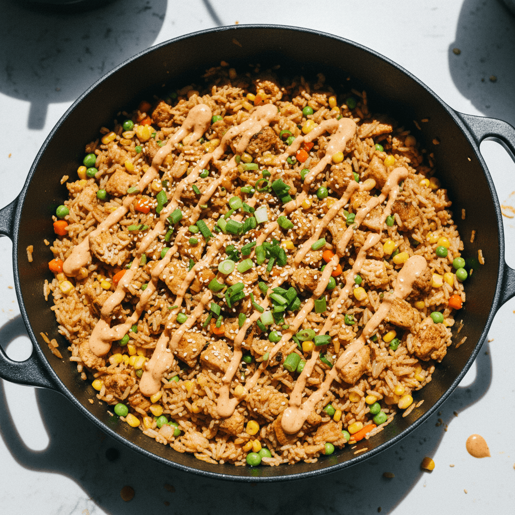 Chili Garlic Chicken Fried Rice