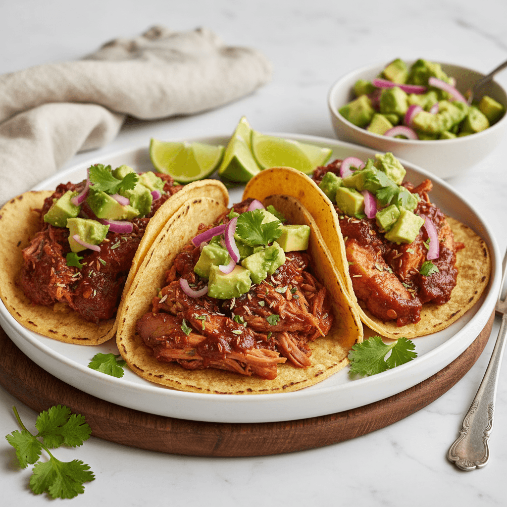 Smoky Chipotle Pork Tacos with Avocado Salsa