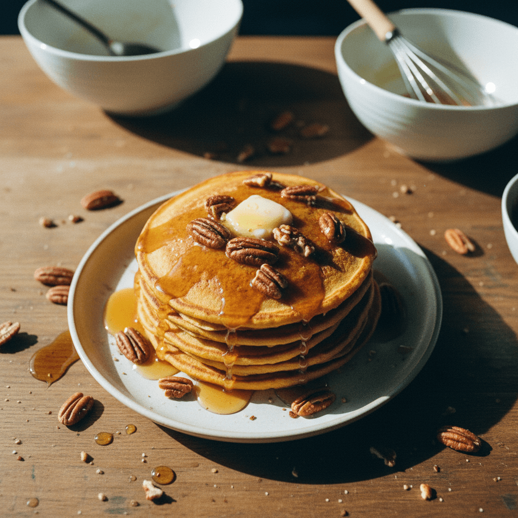 Sweet Potato Toasted Pecan Pancakes
