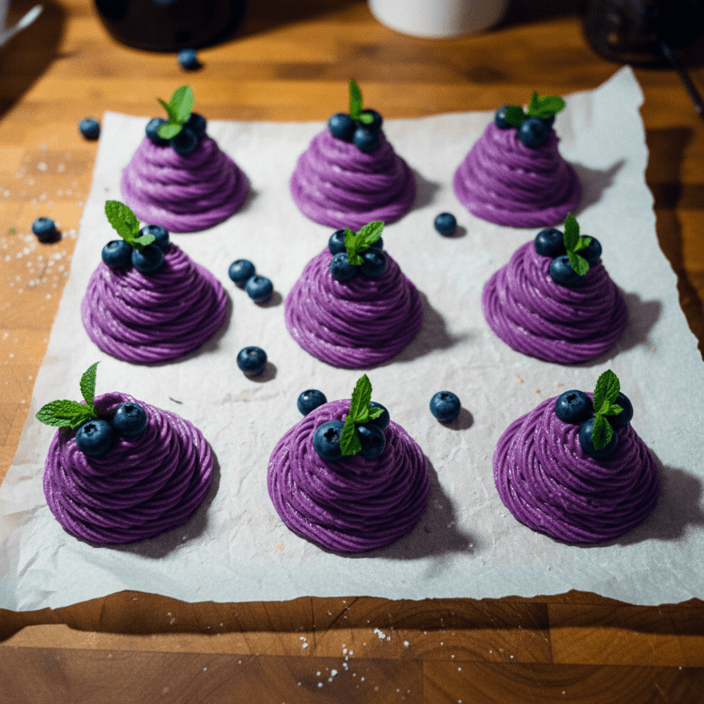 Piped Blueberry Ganache