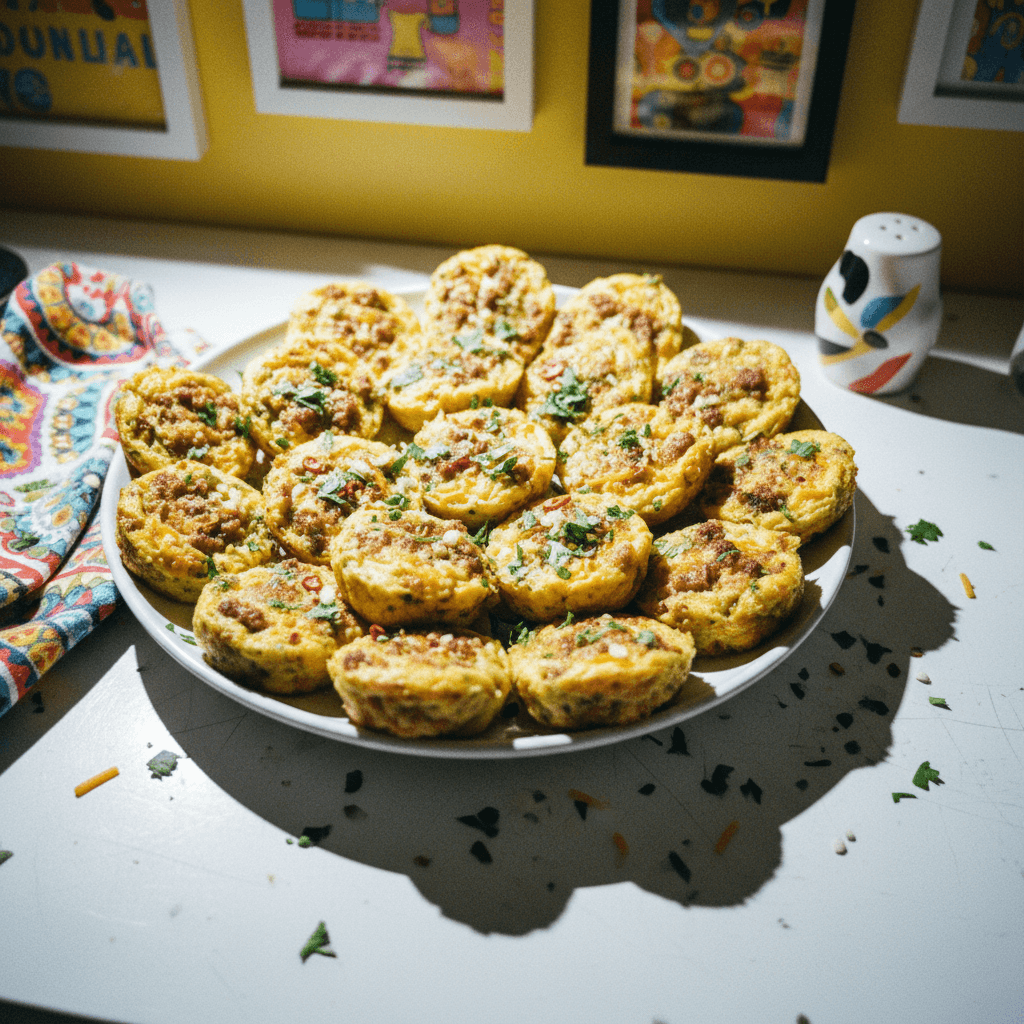 Savory Garlic Sausage Cheddar Quinoa Egg Bites