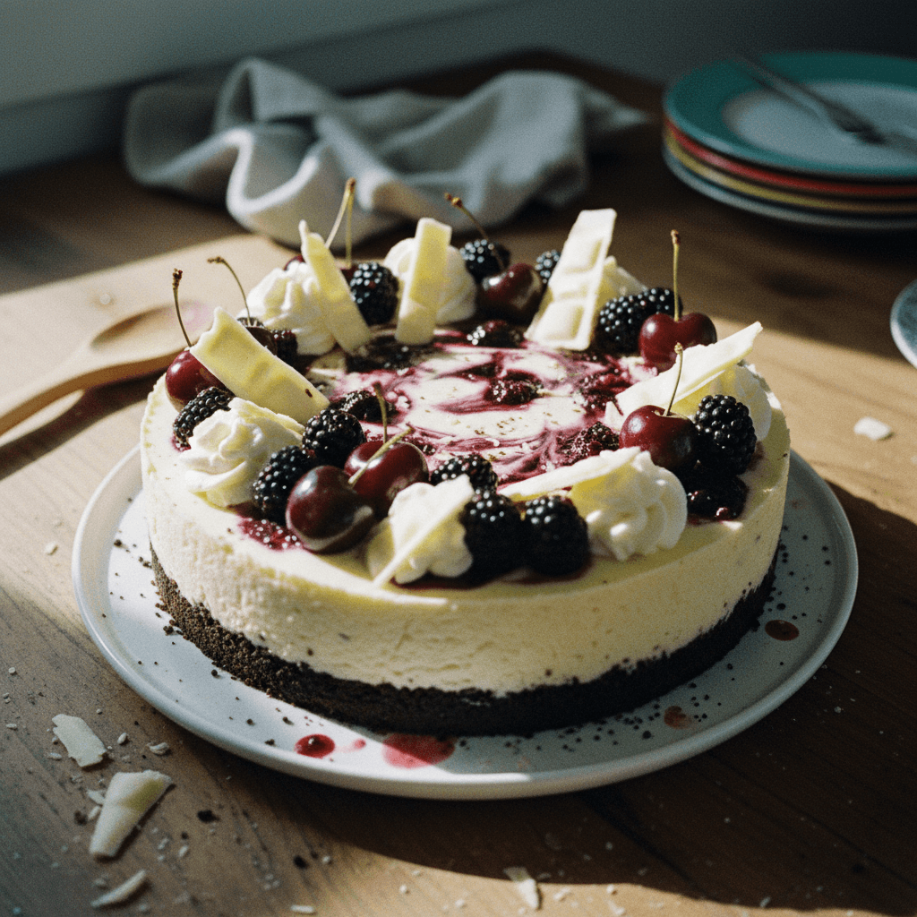 Black Forest White Chocolate Cheesecake