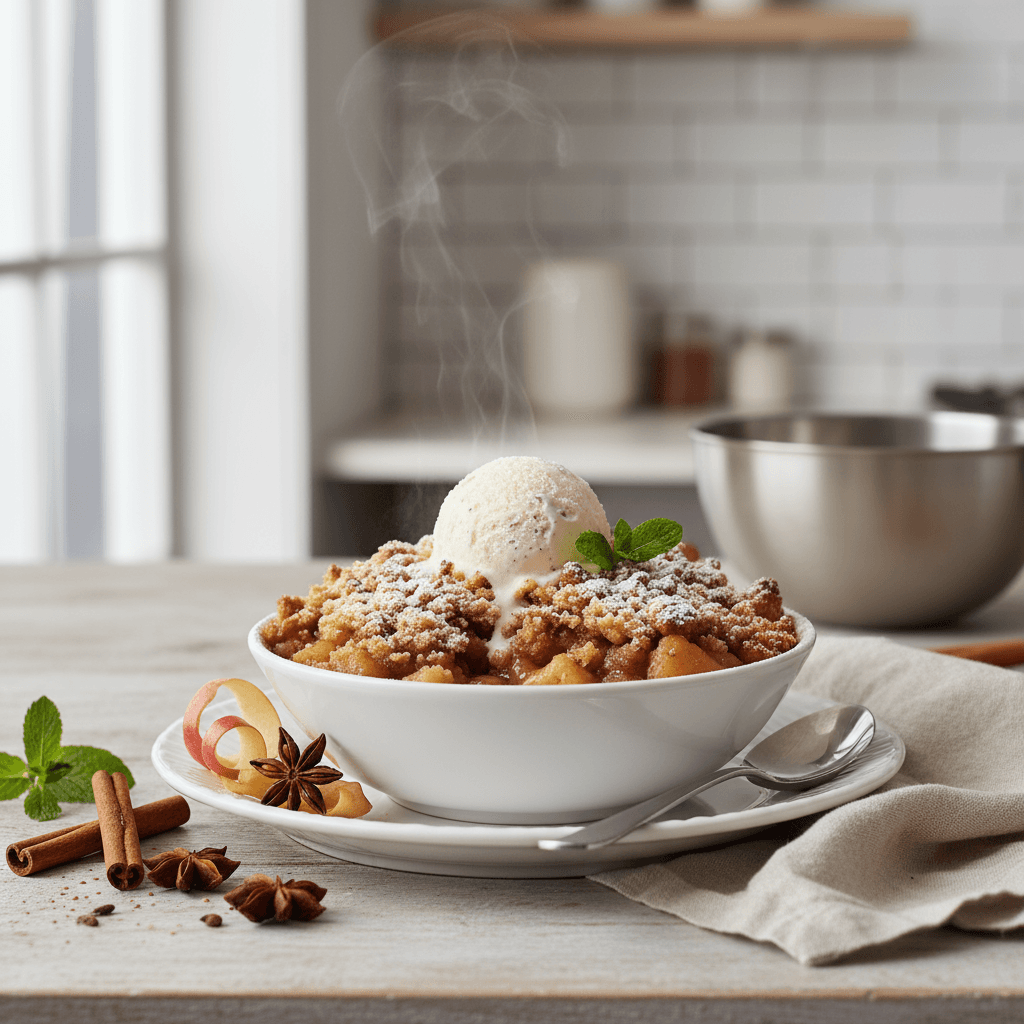 Warm Apple Cinnamon Crumble