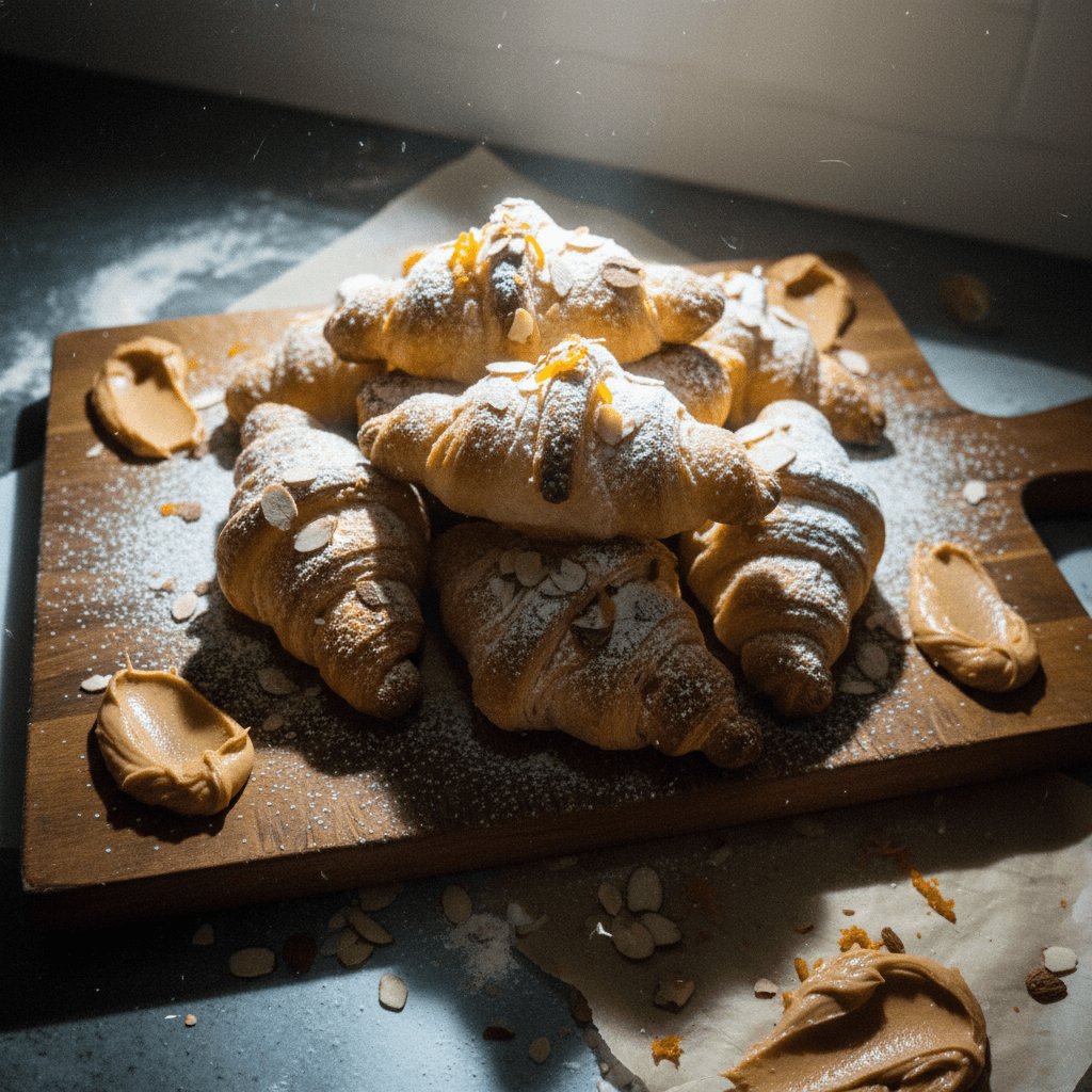 Flaky Croissants with Almond Frangipane