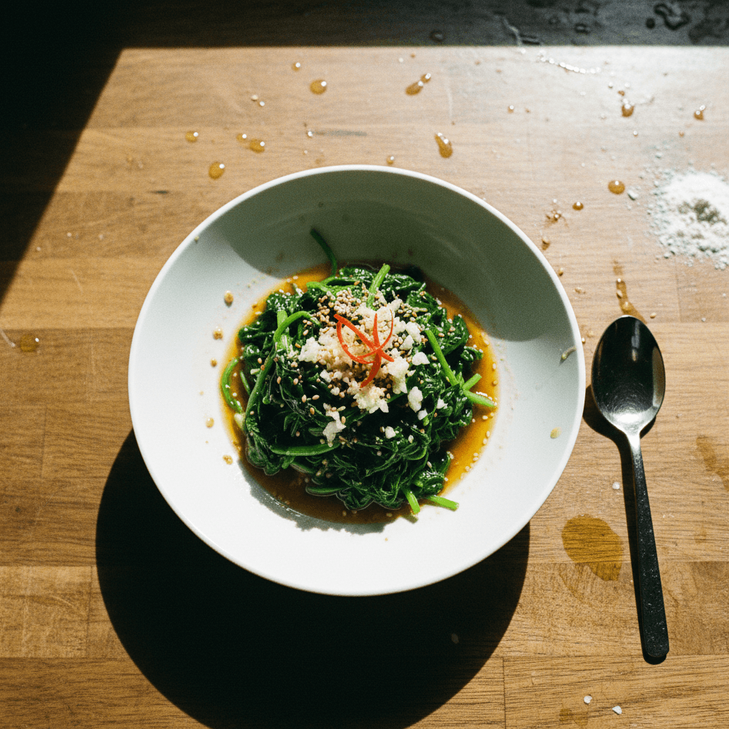 Stir-fried Spinach with Garlic Sauce