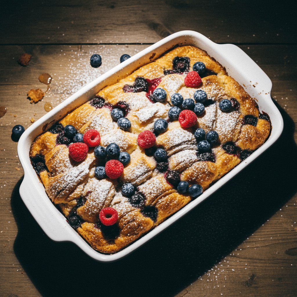Berry Croissant Bread Pudding Bake