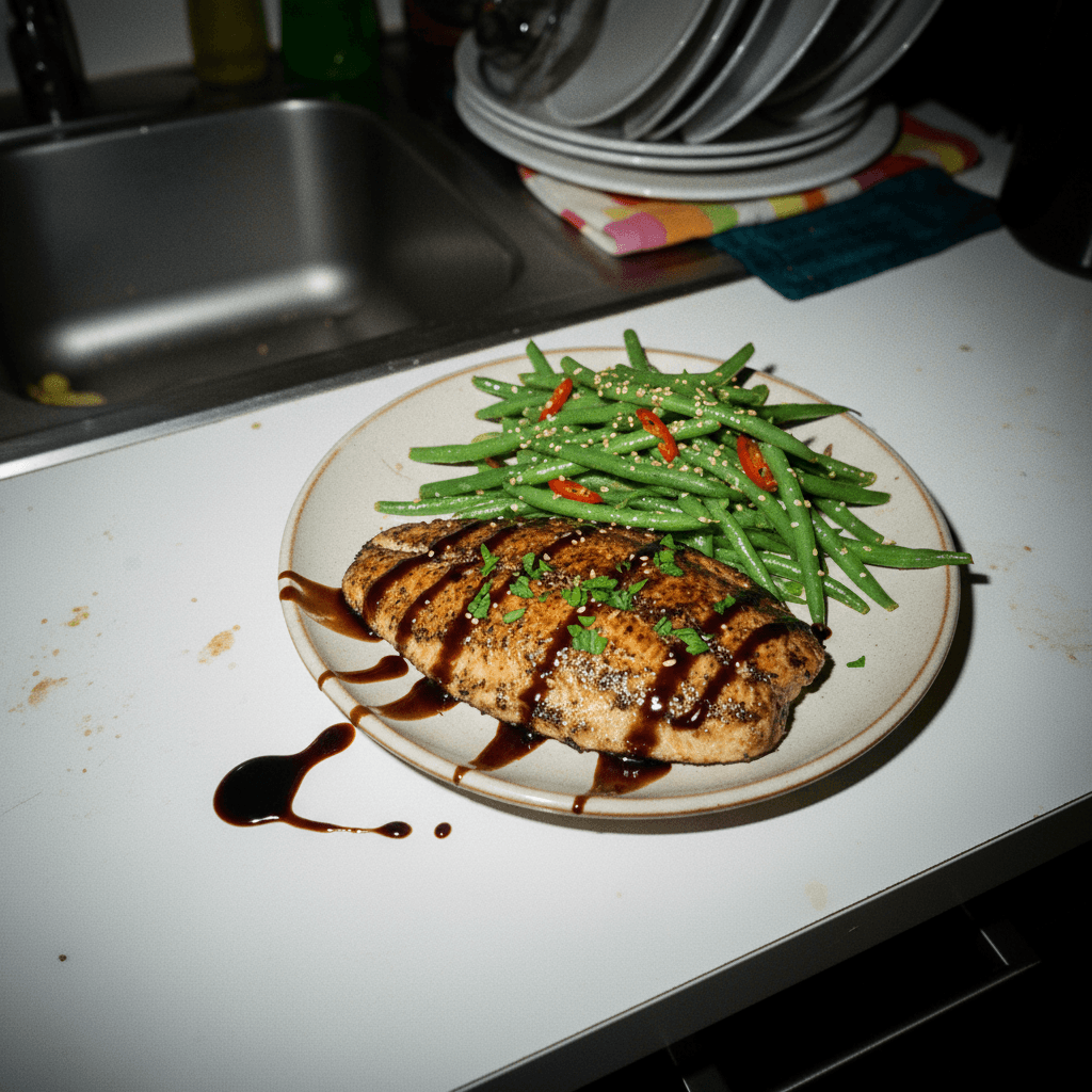 Balsamic Glazed Tilapia with Green Beans