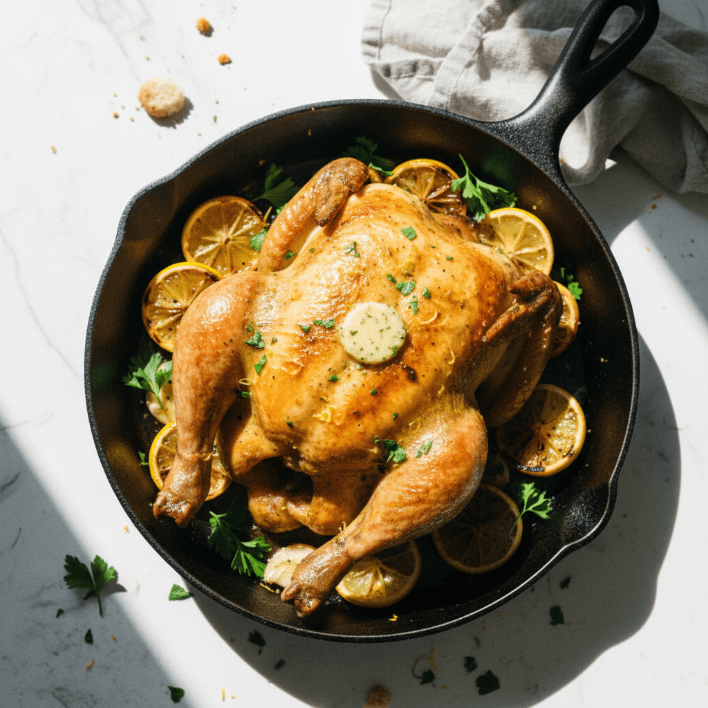 Lemon Garlic Roast Chicken