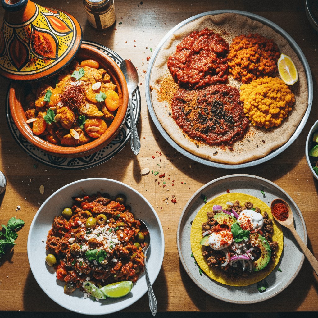 International Spice Blends (Moroccan, Ethiopian, Cuban, Mexican)