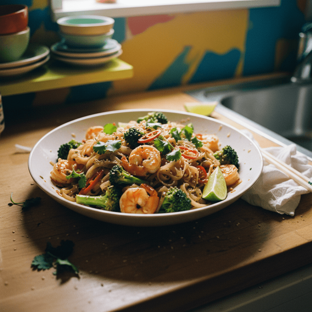 Shrimp & Broccoli Phở Xào