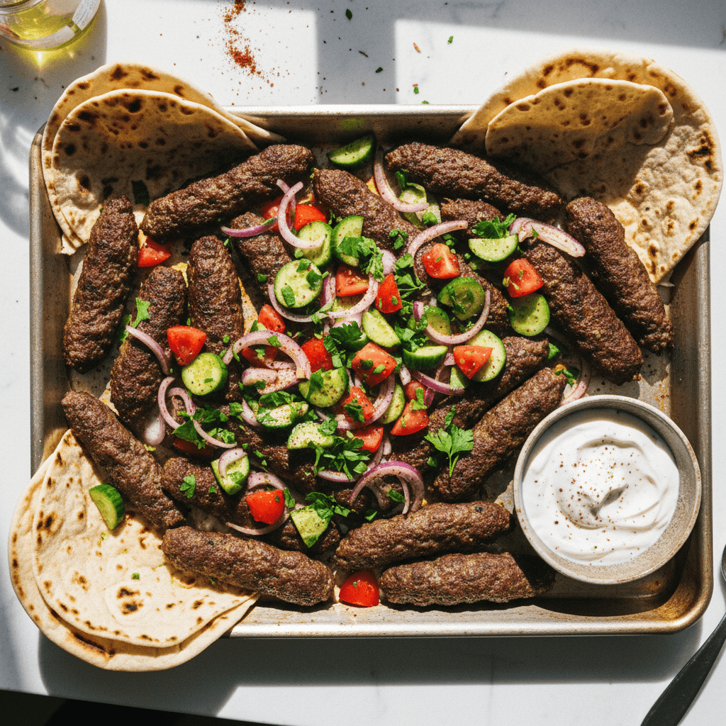 Juicy Sheet Pan Middle Eastern Beef Kebabs