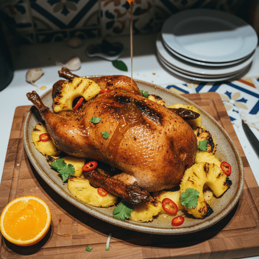Pineapple Hot Honey Glazed Duck