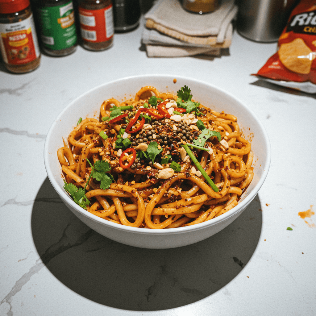 Spicy Sichuan Style Shanghai Noodles
