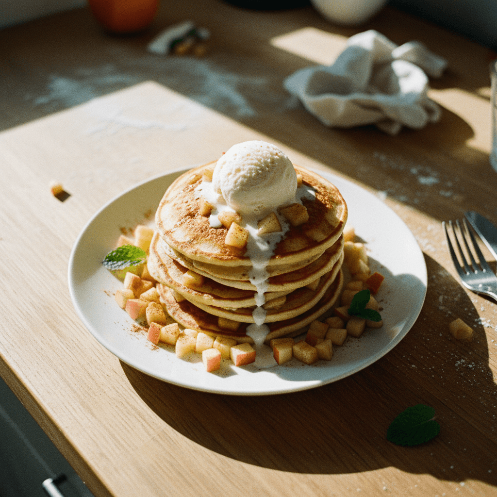 Apple Cinnamon Pancakes with Vanilla