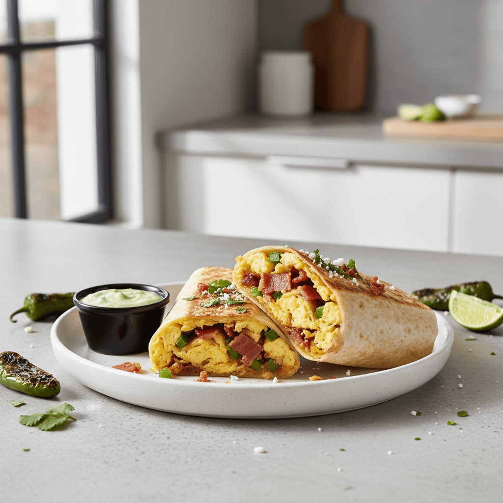Hearty Breakfast Burritos with Green Chiles