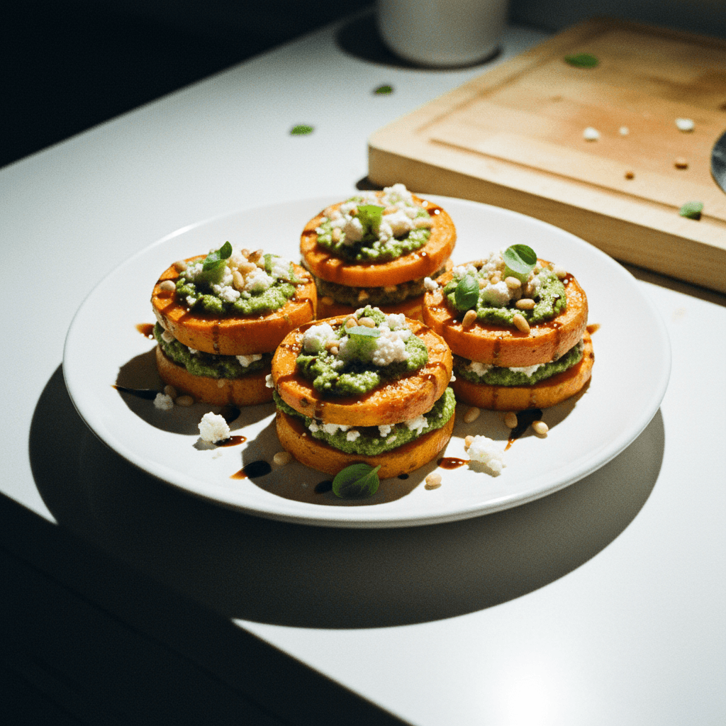 Pesto Sweet Potato Stacks