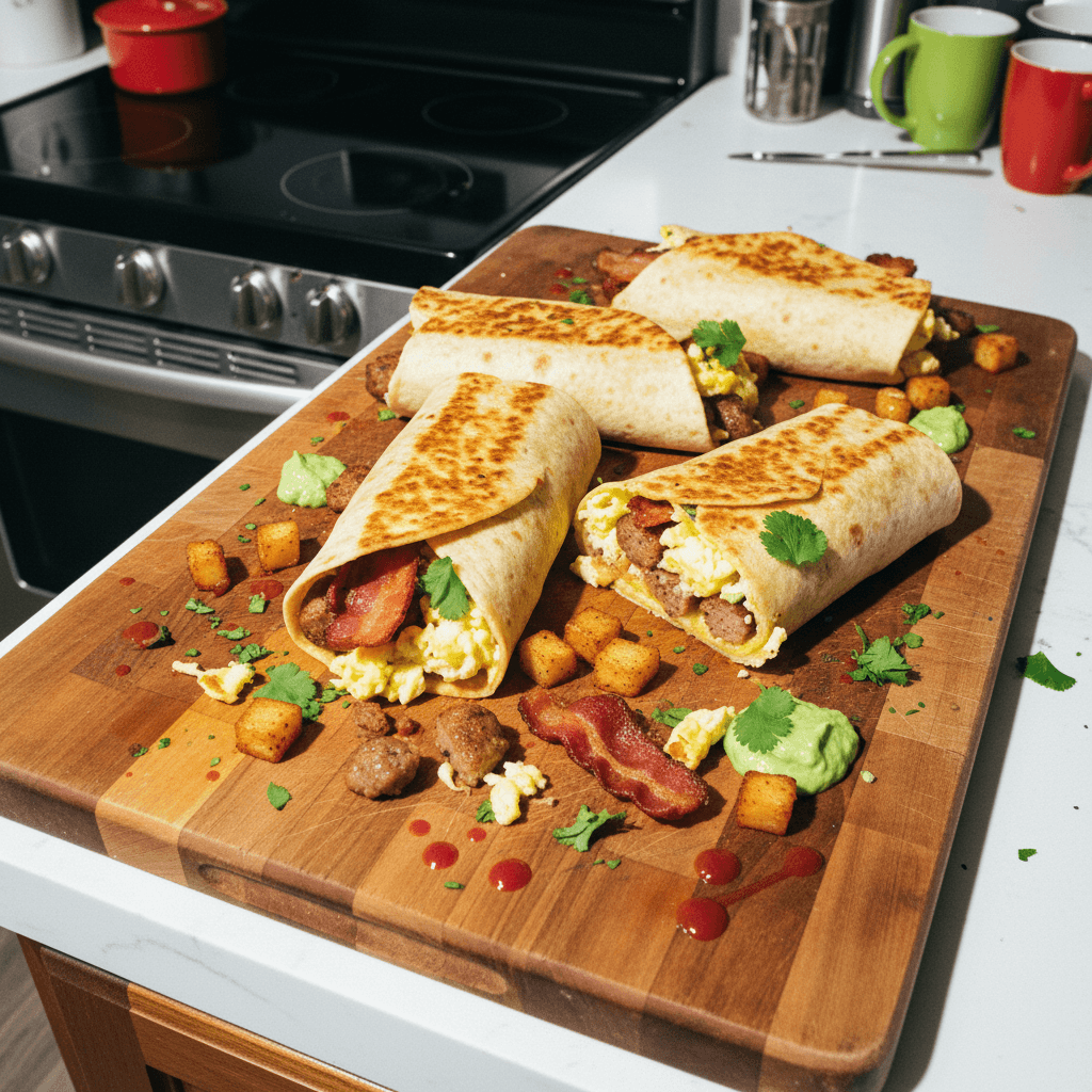 Bacon, Sausage & Egg Wraps