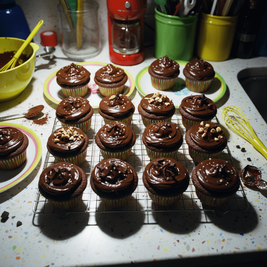 Chocolate Cupcakes with Dark Chocolate Ganache Icing