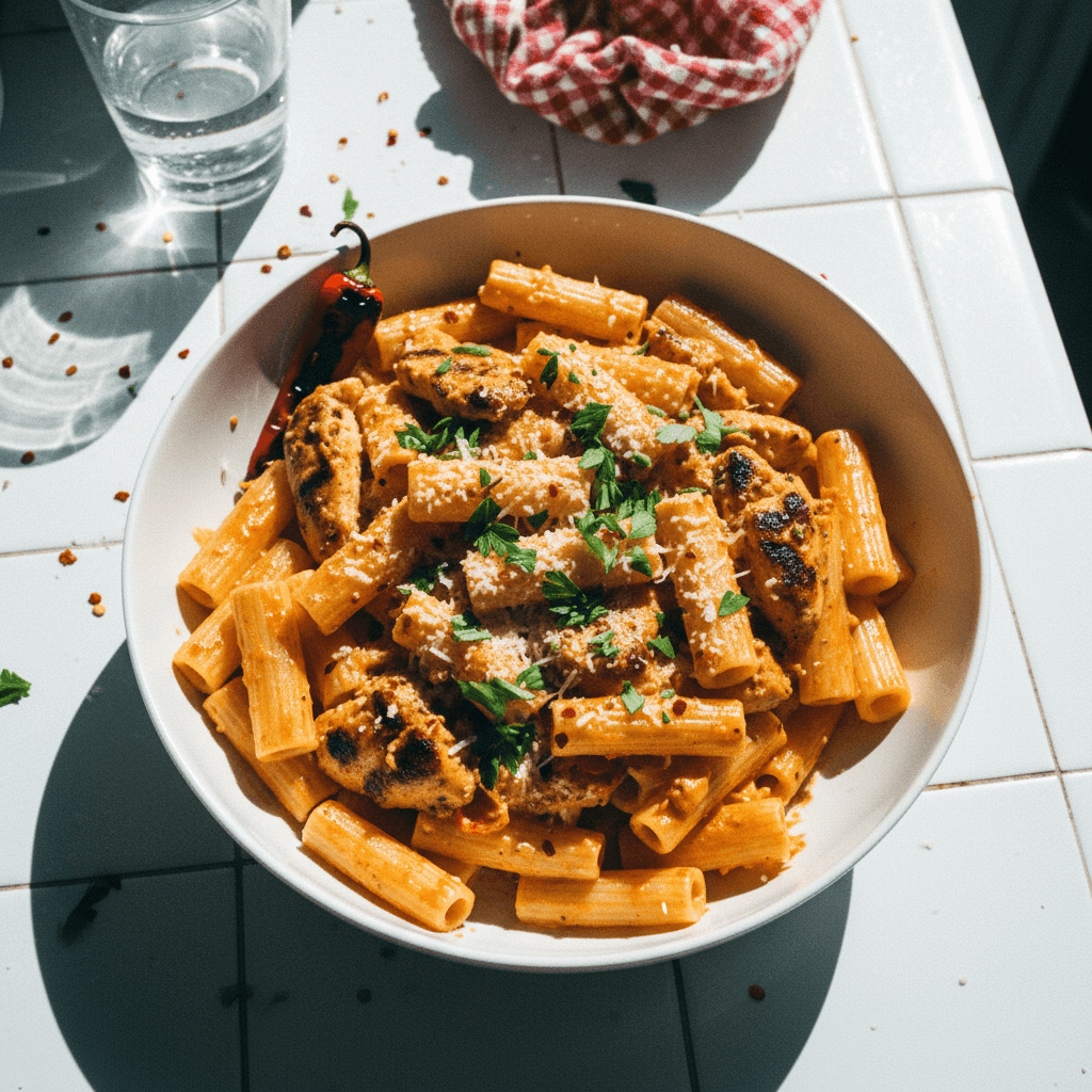 The BEST Spicy Chicken Rigatoni