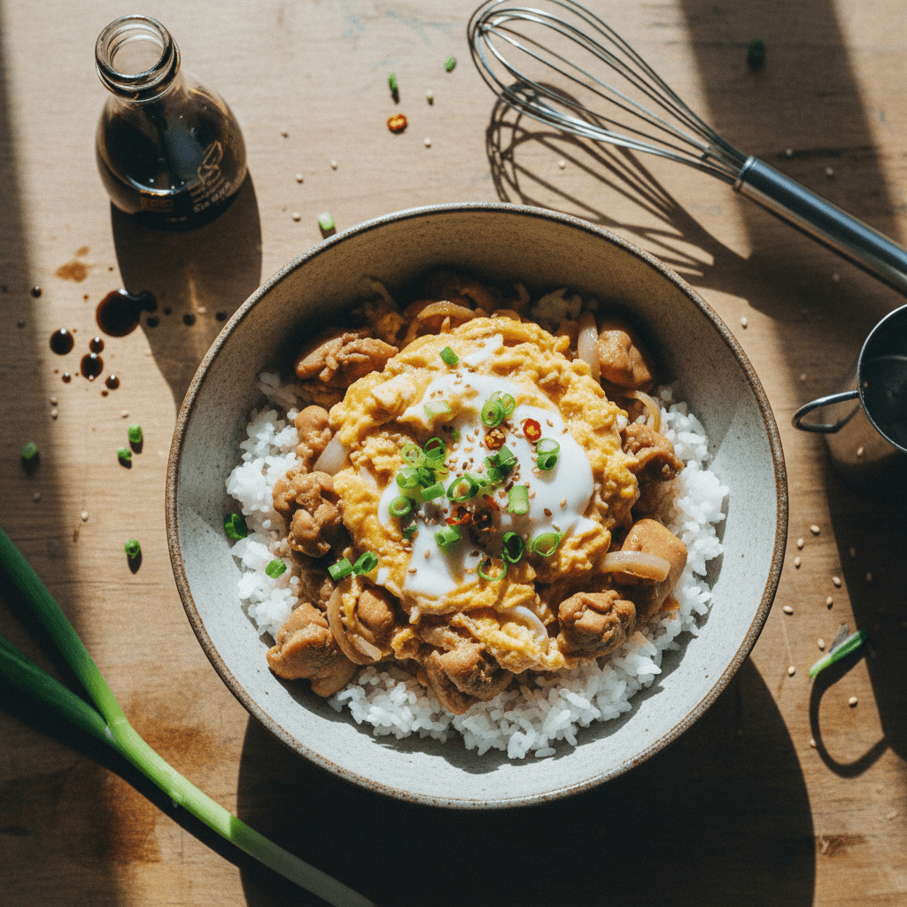 High Protein Chicken & Egg Rice Bowl (Oyakodon Style)