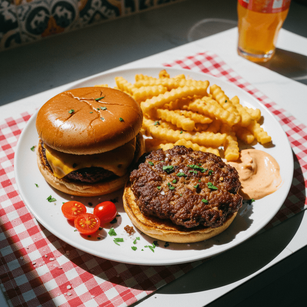 Juicy Smash Burgers with Crispy Fries