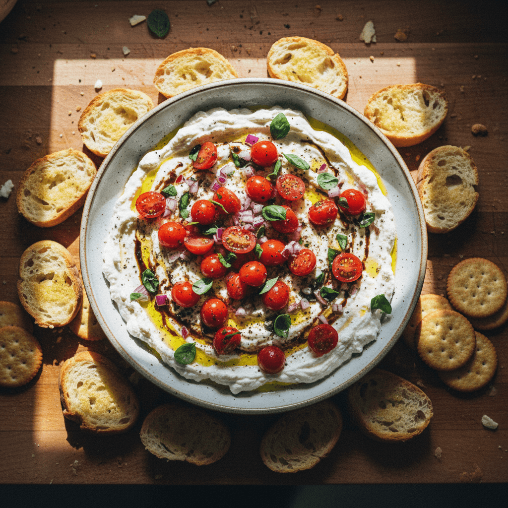 Whipped Feta Bruschetta Dip