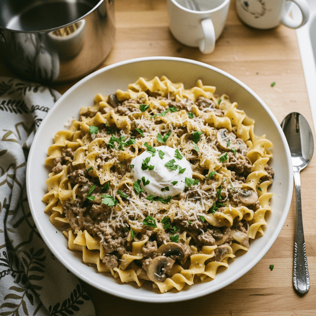 Creamy Homemade Beef Stroganoff