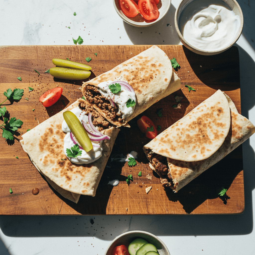 Kofta Flatbread Wrap