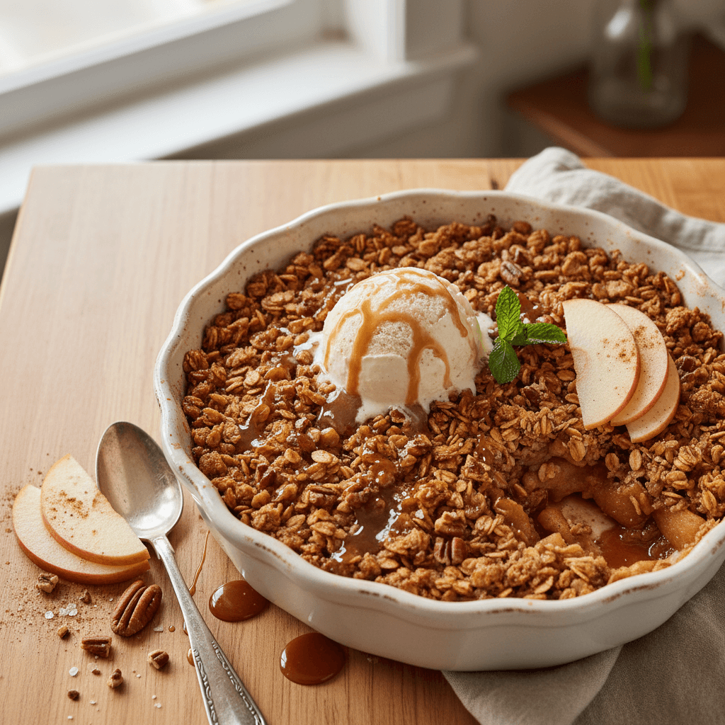 Salted Caramel Apple Crisp
