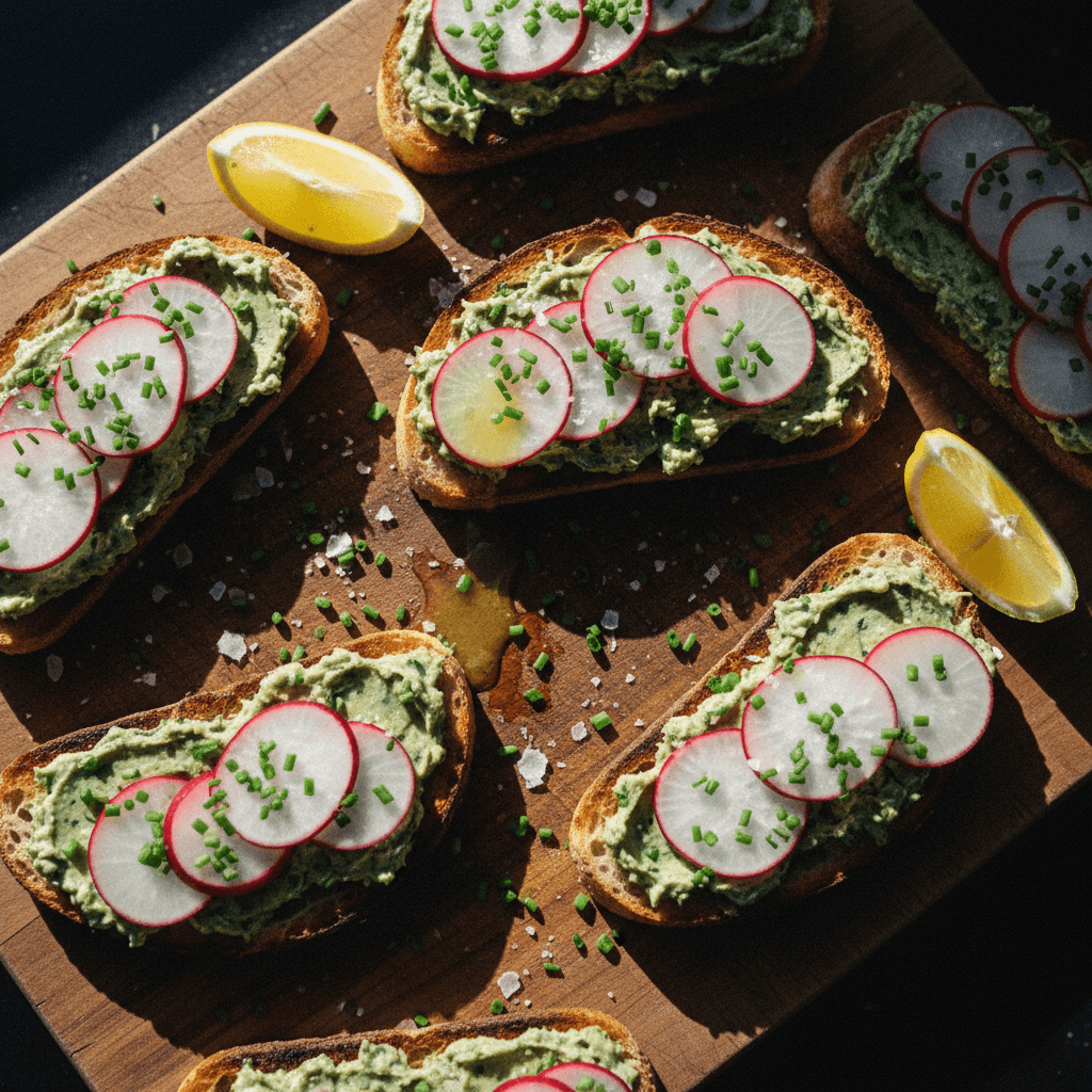 Easy Anchovy Butter Toast with Radishes, Chives, and Flaky Sea Salt