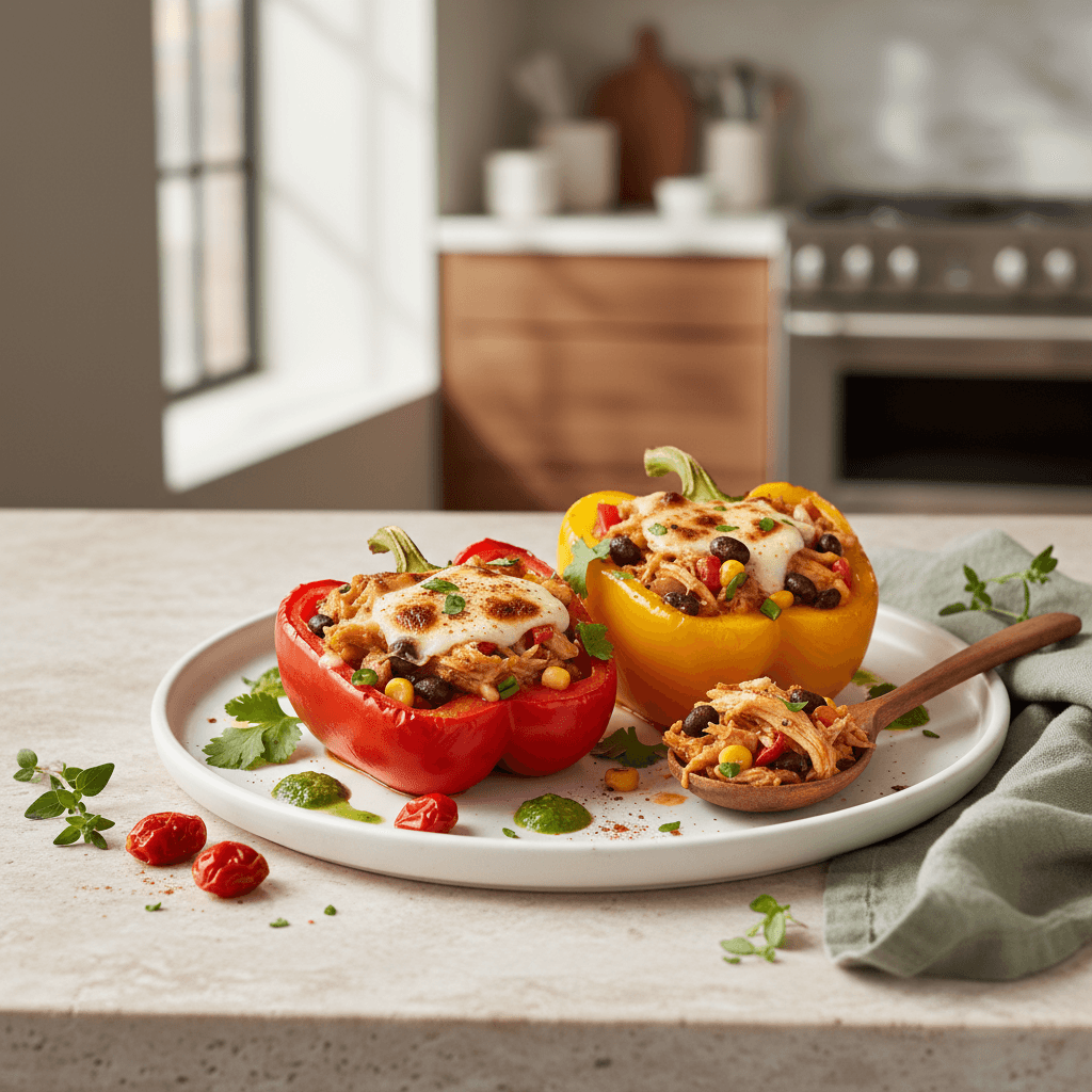Savory Chicken Stuffed Bell Peppers