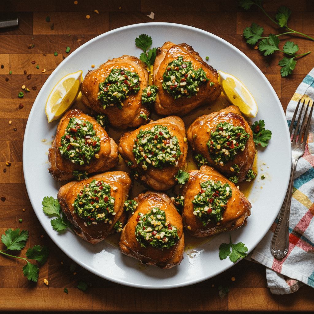Smoked Chimichurri Chicken Thighs